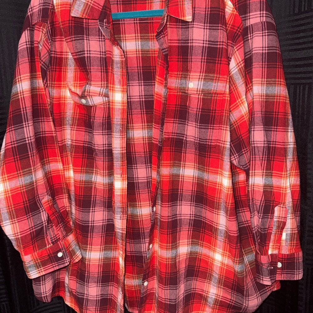 Old Navy Red and Black Plaid Shirt